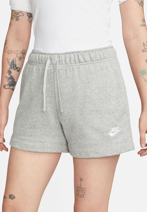Nike - W nsw club flc mr short - dk grey heather & white