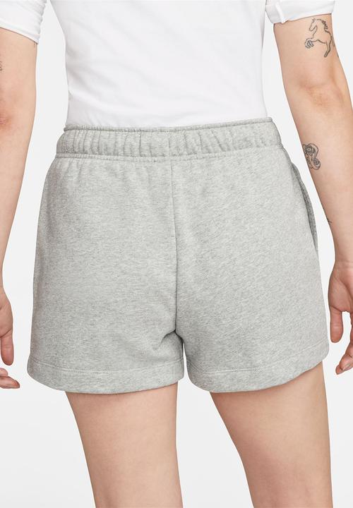 Nike - W nsw club flc mr short - dk grey heather & white