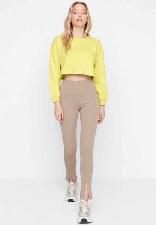 Trendyol - Slit detail knit trousers - mink