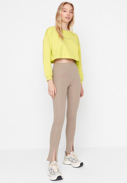 Trendyol - Slit detail knit trousers - mink