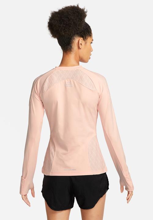 Nike - W nk dfadv run dvn ls top - arctic orange & black