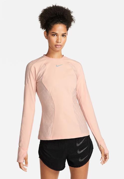 Nike - W nk dfadv run dvn ls top - arctic orange & black