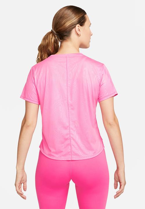 Nike - W nk df ic one ss top ce aop - pinksicle & burgundy crush