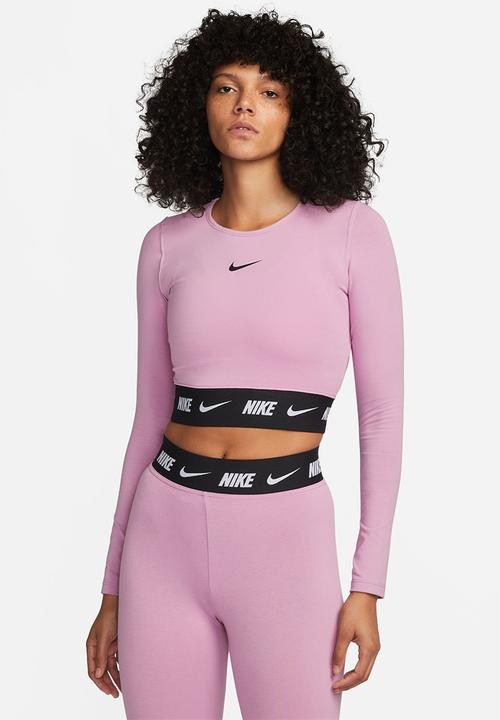 Nike - W nsw crop tape ls top - orchid & black