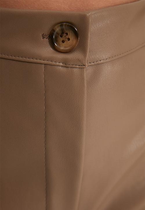 Trendyol - High waist straight cut trousers - mink