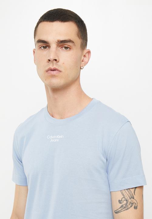 Calvin Klein - Stacked logo tee - silver sky