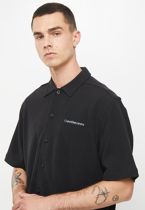 Calvin Klein - Institutional knitted short sleeve shirt - black