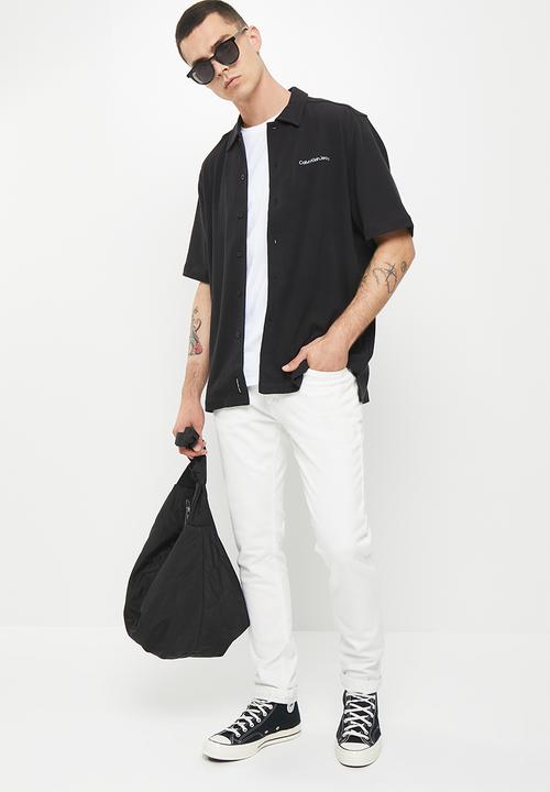 Calvin Klein - Institutional knitted short sleeve shirt - black