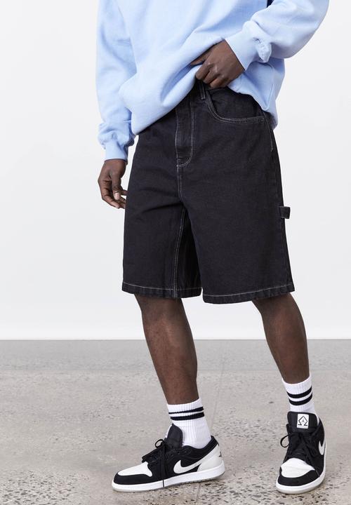 Factorie - Baggy denim short - black