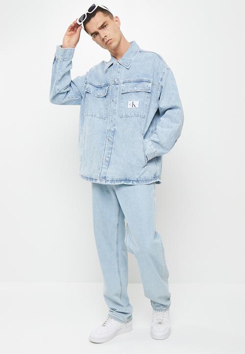 Calvin Klein - Oversized utility shirt jacket - light blue