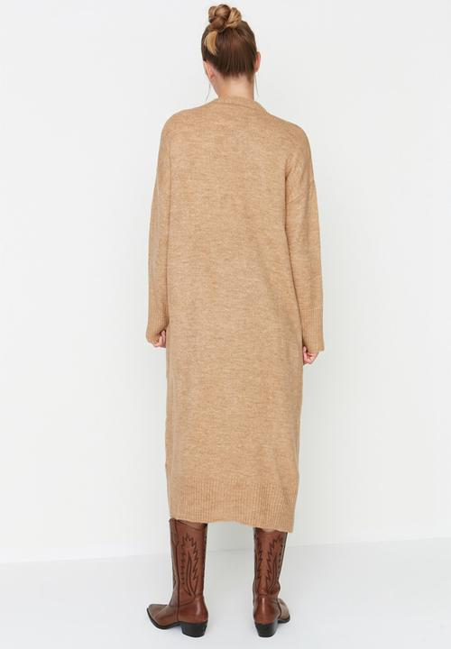 Trendyol - Long knit cardigan - camel