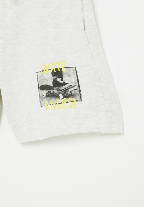 Superbalist - Printed sweat short - grey mel