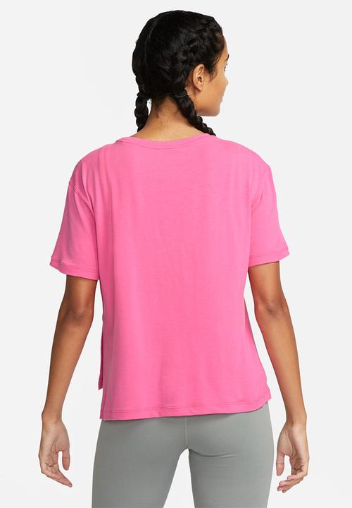 Nike - W ny df short sleeve top - pinksicle & particle grey