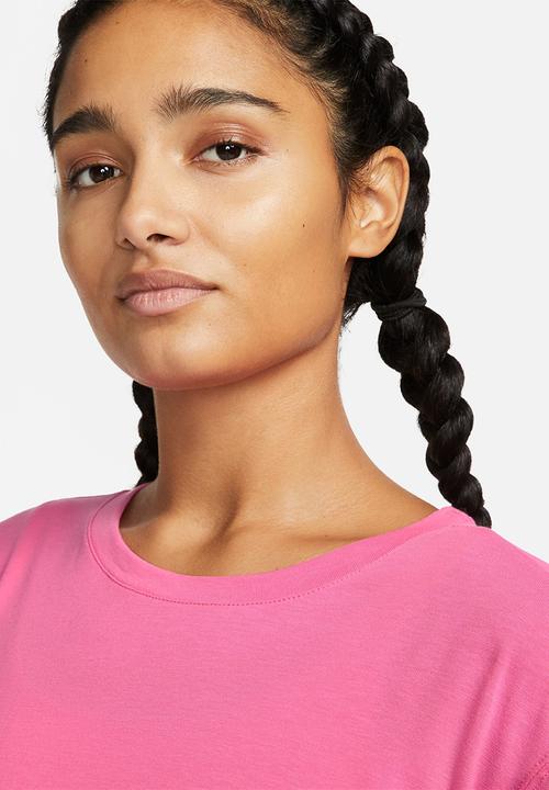Nike - W ny df short sleeve top - pinksicle & particle grey