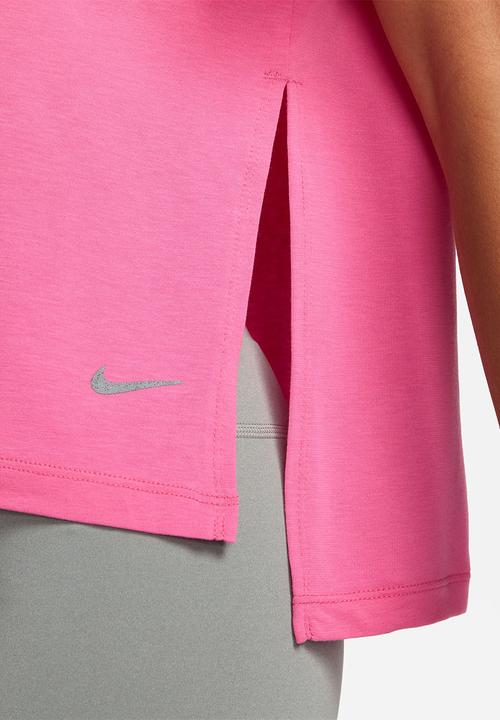 Nike - W ny df short sleeve top - pinksicle & particle grey