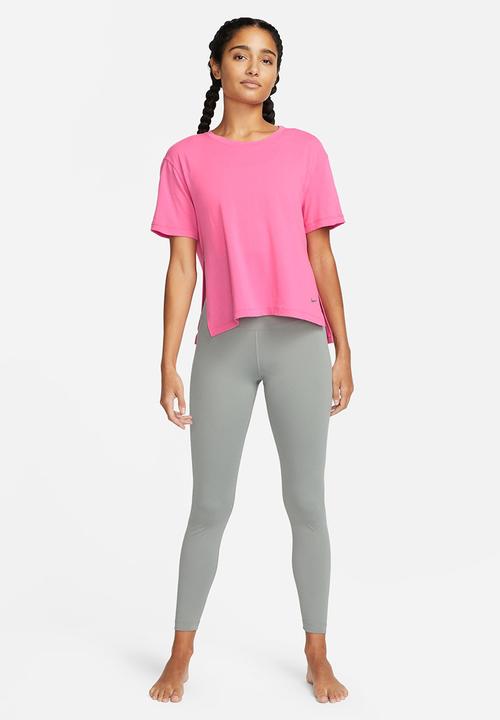 Nike - W ny df short sleeve top - pinksicle & particle grey