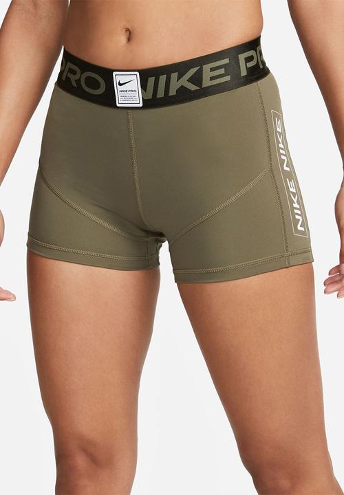 Nike - W np df mr 3in grx short - medium olive/sequoia/white