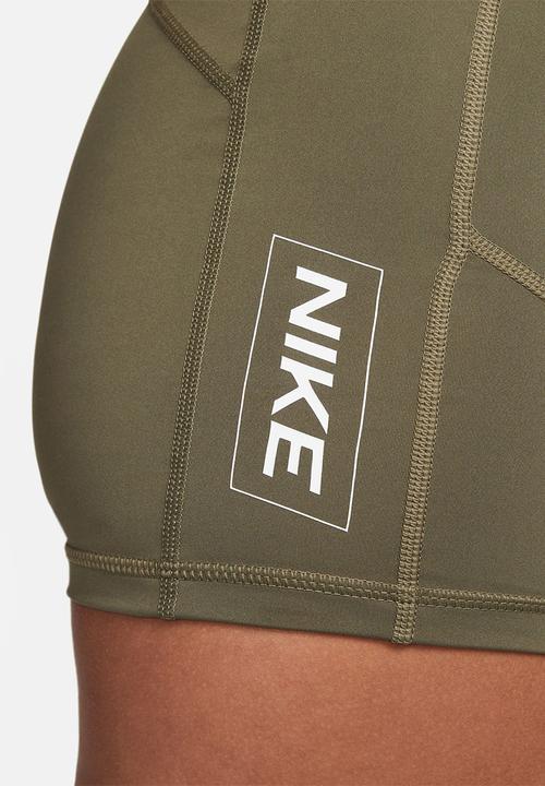 Nike - W np df mr 3in grx short - medium olive/sequoia/white
