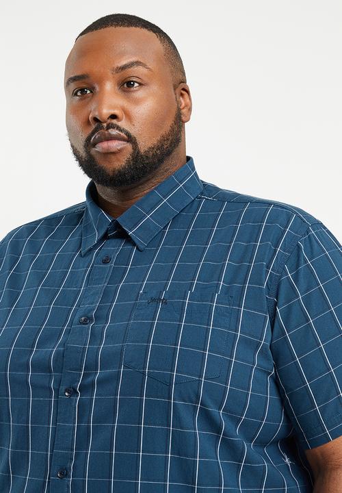 JEEP - Plus short sleeve yarn dyed check - navy