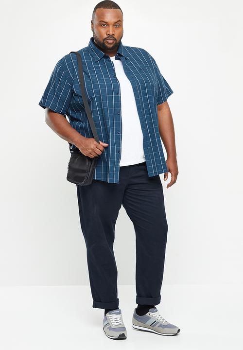 JEEP - Plus short sleeve yarn dyed check - navy