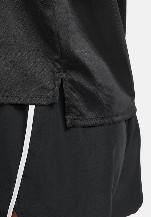 Nike - W nk df swoosh run ss top - black & white