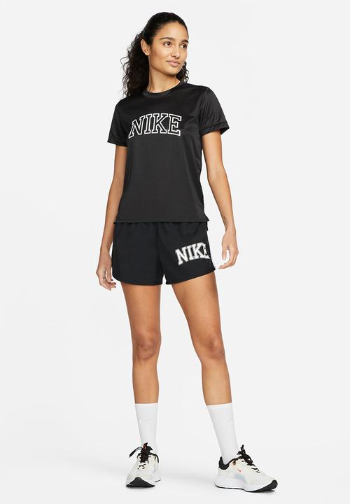 Nike - W nk df swoosh run ss top - black & white