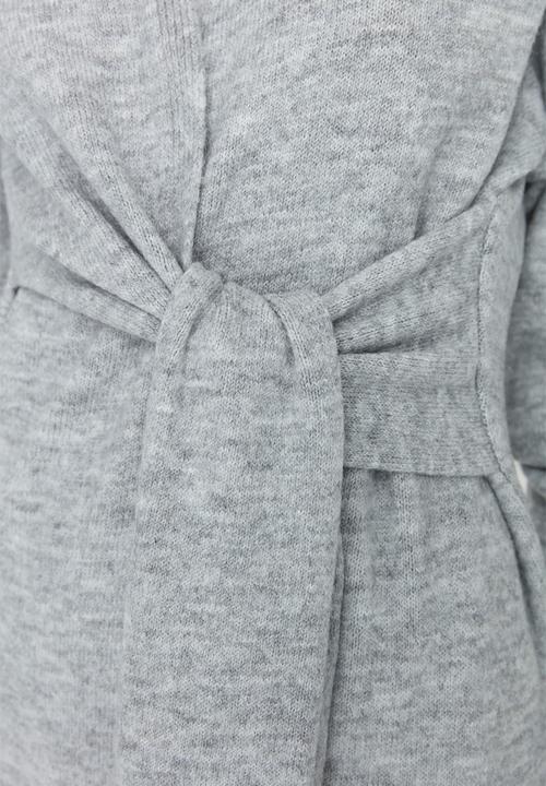 Trendyol - Wrap maxi knit dress - grey