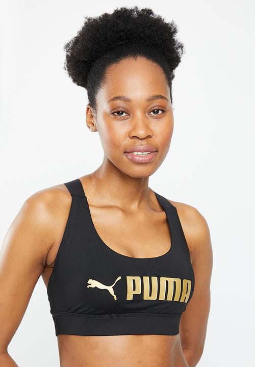 PUMA - Mid impact puma fit bra - puma black/metallic puma