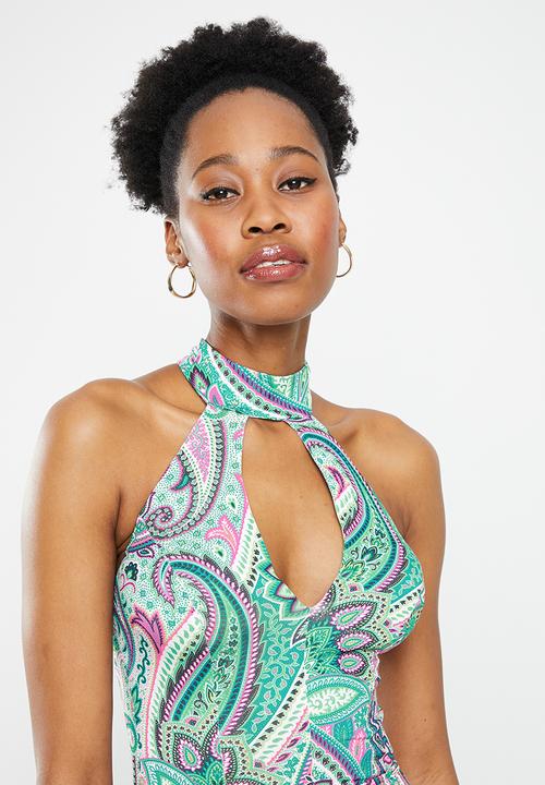 SISSY BOY - Creating myself: jumpsuit with side seam leg openings - multi turquoise