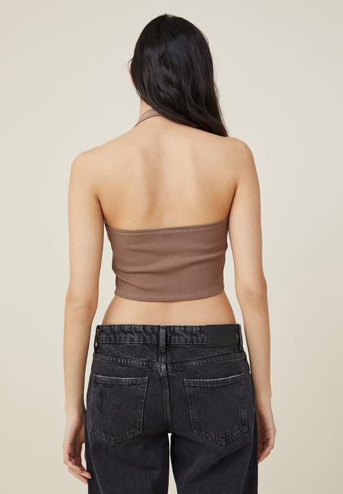 Cotton On - Clarke corset halter top - russet brown