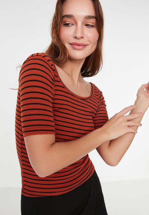 Trendyol - Striped top - rust