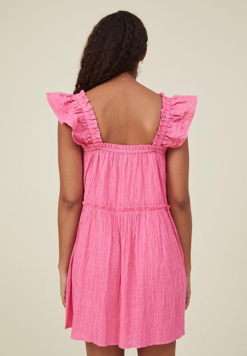 Cotton On - Farrah tiered mini dress - fun pink