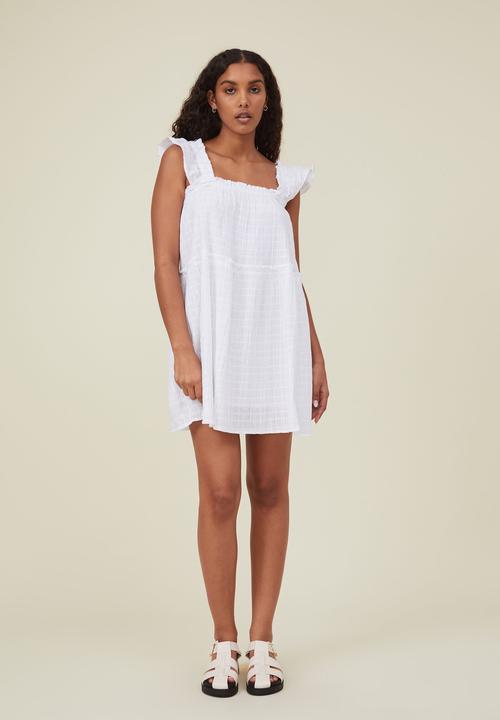 Cotton On - Farrah tiered mini dress - white