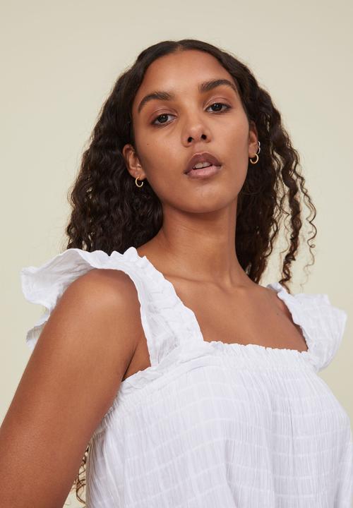 Cotton On - Farrah tiered mini dress - white
