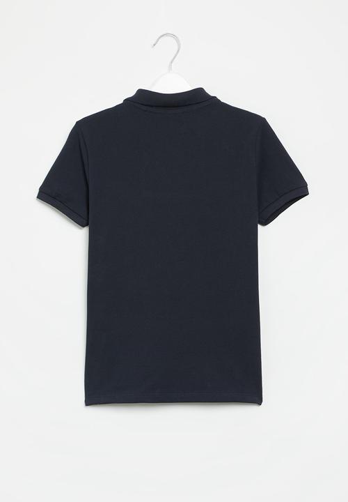 GUESS - Short sleeve logo golfer - blue