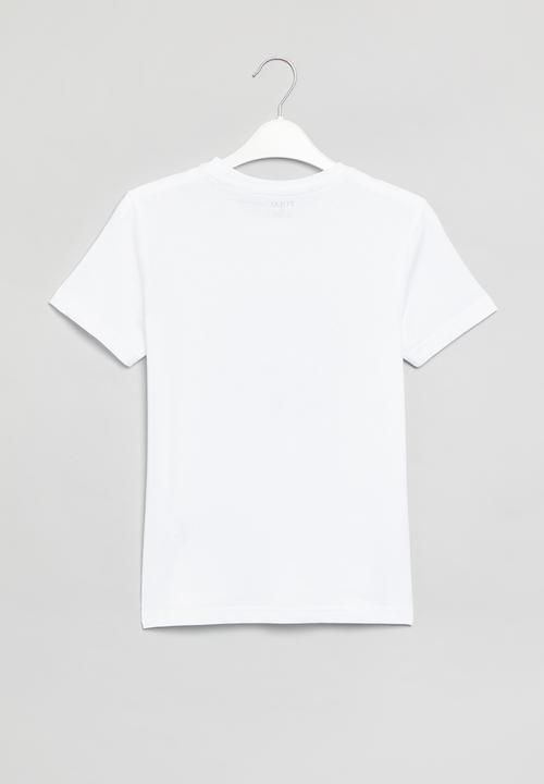 POLO - Boys crest printed tee - white