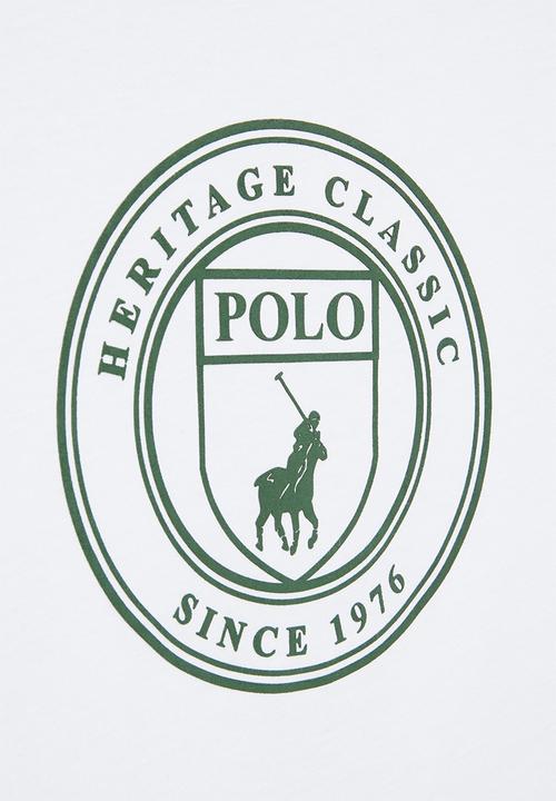 POLO - Boys crest printed tee - white