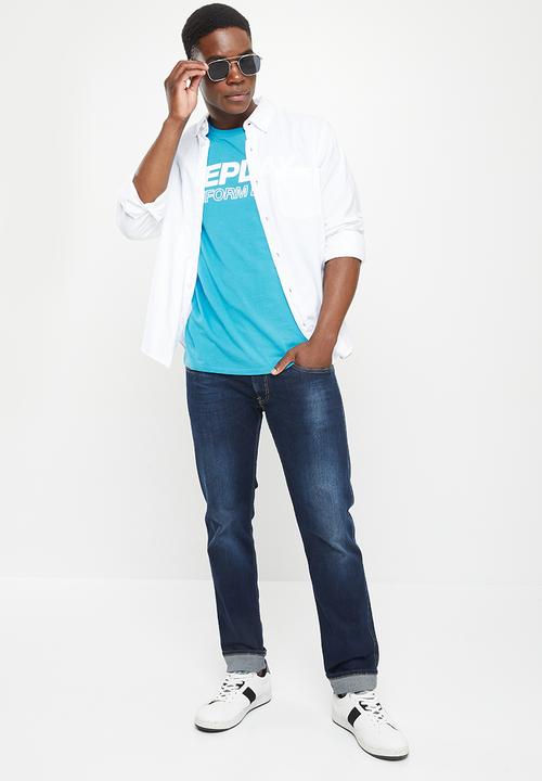Replay - Replay basic jersey T-shirt - blue