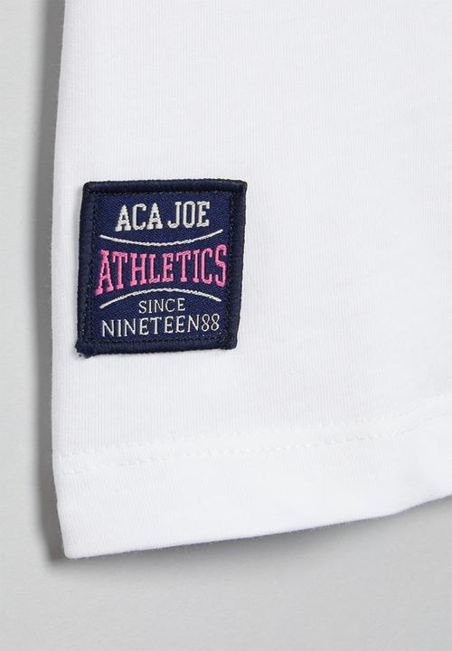 Aca Joe - Girls aca joe baseball print jersey tee - white