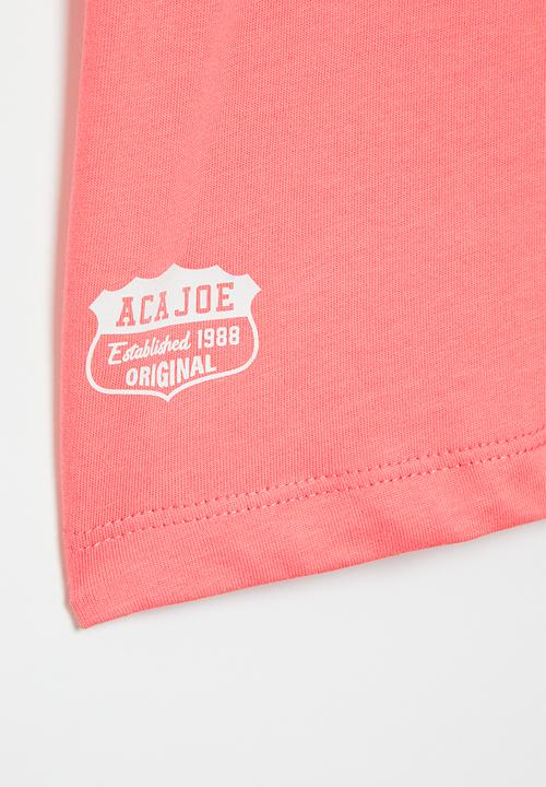 Aca Joe - Girls aca joe jersey  tee - sunkissed pink