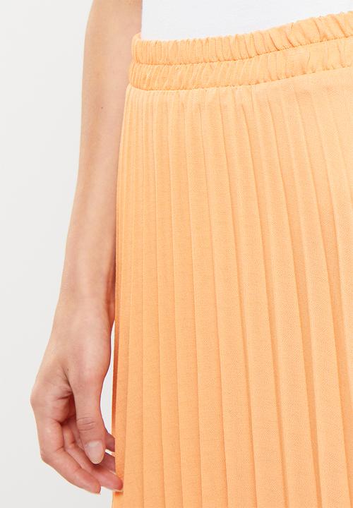 Me&B - Colour block sunray pleated skirt - pink & orange 