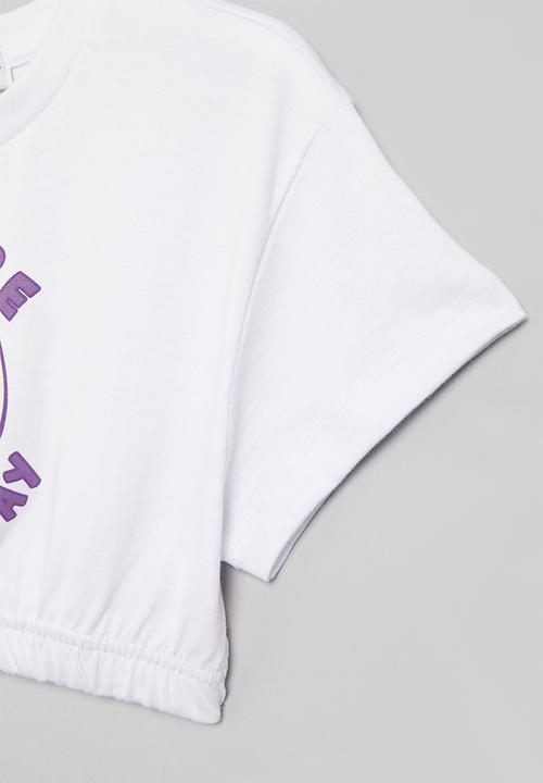 Superbalist - Crop top with elasticated hem - white