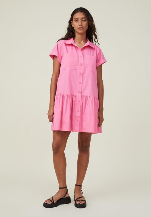 Cotton On - Scout mini shirt dress - fun pink