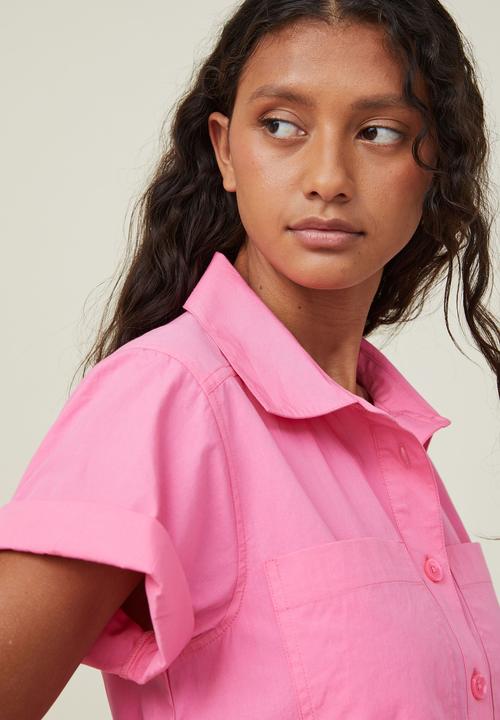 Cotton On - Scout mini shirt dress - fun pink