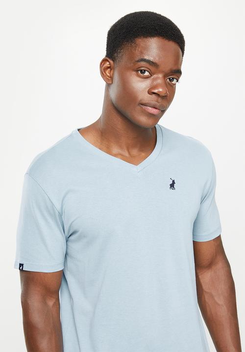 POLO - Men vneck tee  - light blue