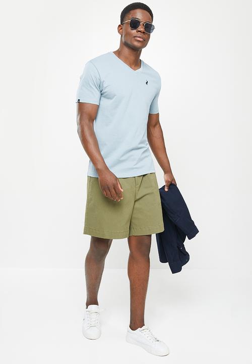 POLO - Men vneck tee  - light blue