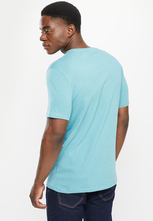 POLO - Men vneck tee  - aqua