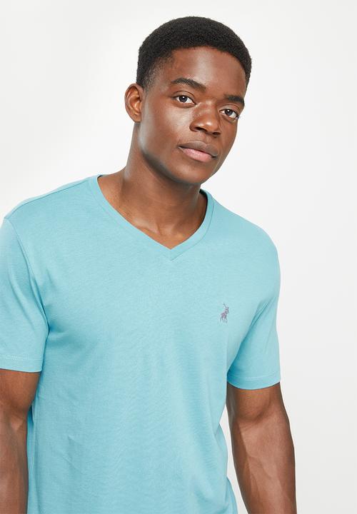 POLO - Men vneck tee  - aqua