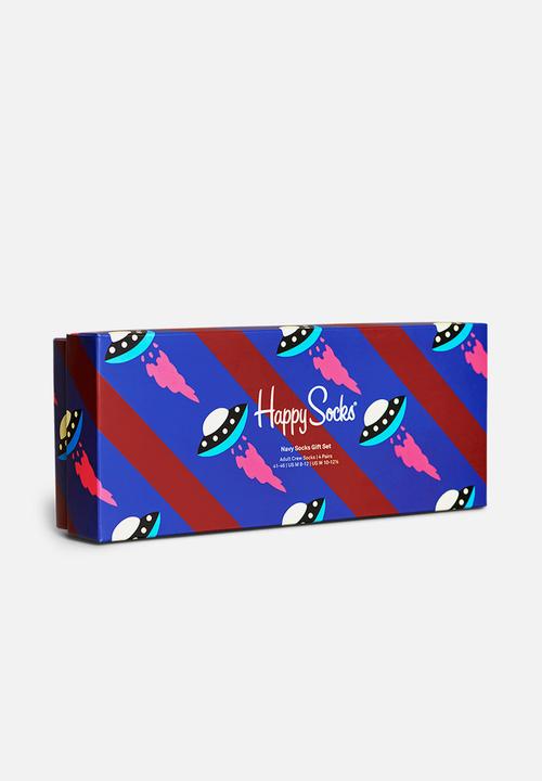 Happy Socks - 4 Pack navy socks gift set - multi