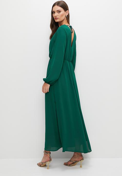 MILLA - V-neck maxi dress - emerald